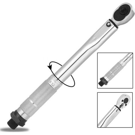 YMYNY Boutique - Clé dynamométrique à cliquet 1/4'' 5-25 Nm Serrage réversible 270 mm -