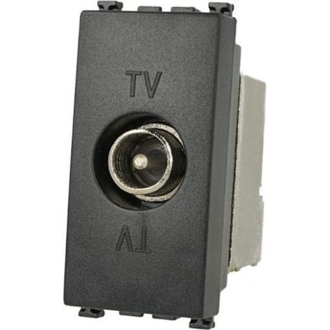 Presa TV Terminale Connettore Maschio Nero Compatibile Vimar Arke' SD9173D