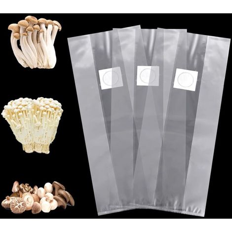 24 sacs de culture de champignons, sacs durables avec filtre, résistants aux déchirures et solides, pour champignons et céréales (32 x 50 cm) (1/5)
