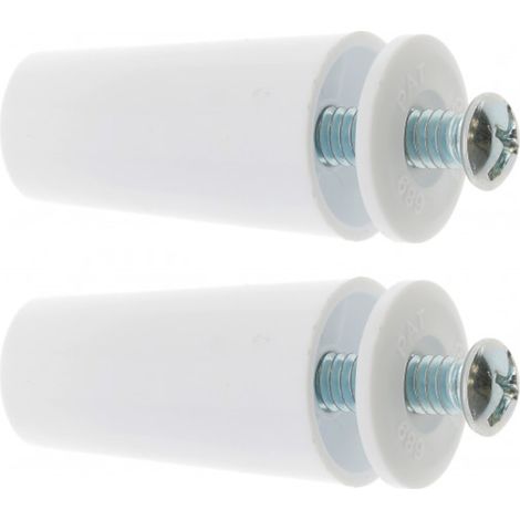 2x Butée d'arrêt de lame finale de volet roulant cône Ø22mm longueur 40mm en polypropylène blanc RAL 9010 avec rondelle et vis Store Fenêtre Enroulement Déroulement Coffre Universel (1/3)