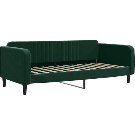 Maison Exclusive - Tagesbett Dunkelgrün 90x200 cm Samt (1/5)