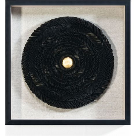Cadre 60x7x60 Bois/Papier Noir