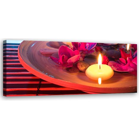 Tableau sur toile Fleurs flottantes et pierres zen 90x30 (1/5)