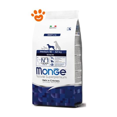 Monge Dog Natural Superpremium Senior Medium Pollo - Monge Dog Natural Superpremium Senior Medium Pollo - Sacco Da 3 Kg
