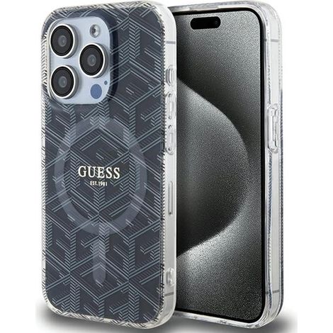 Funda rígida Guess GUHMP15XHGCUSTGK para iPhone 15 Pro Max de 6,7 pulgadas, color negro/negro, con IML GCube y MagSafe. (1/5)