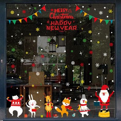 Autocollants décoratifs musicaux de Noël pour vitrines et papiers peints décoratifs (1/5)