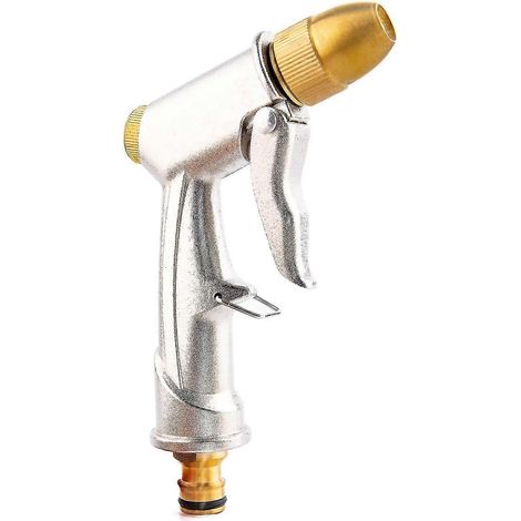 Garden Metal Hose Nozzle, High Pressure Handheld Water Nozzle Sprayer Adjustable Spray Patterns (1/3)