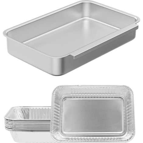 Weber 83156 6415 Lot de 10 barquettes jetables en aluminium pour barbecue à gaz Weber Spirit 200/300, Genesis II 300/400 Series, bac d'égouttement, bac récupérateur de graisse et bols en