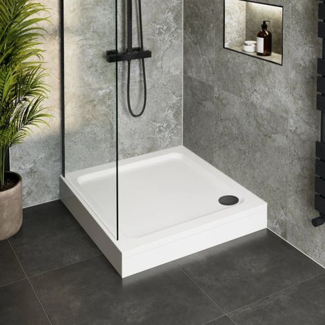 800 x 800mm Easy Plumb Square Shower Tray for Enclosure with Black Waste (1/3)