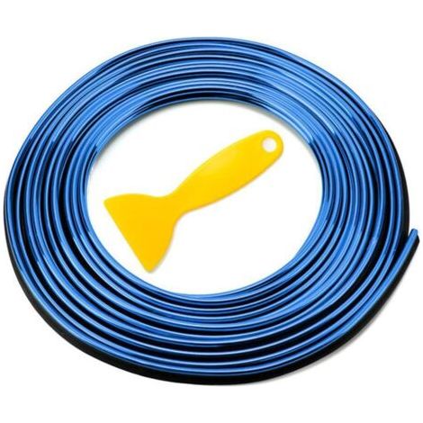 Garniture de Moulage Intérieure de Voiture, Diy Bande de Décor Intérieur de Voiture, Decoration Voiture, Bande de Garniture de Moulage de Voiture, 10M Ligne Décorative de Voiture (Bleu) (1/5)