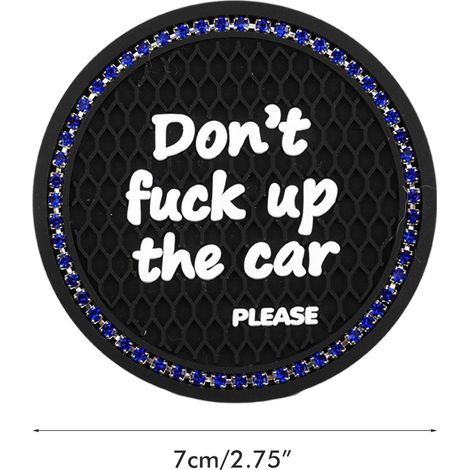 Set de 2 sous-verres universels en silicone anti-dérapant pour voiture, incrustés de cristaux scintillants, accessoire d'intérieur auto, porte-gobelet décoratif (1/5)