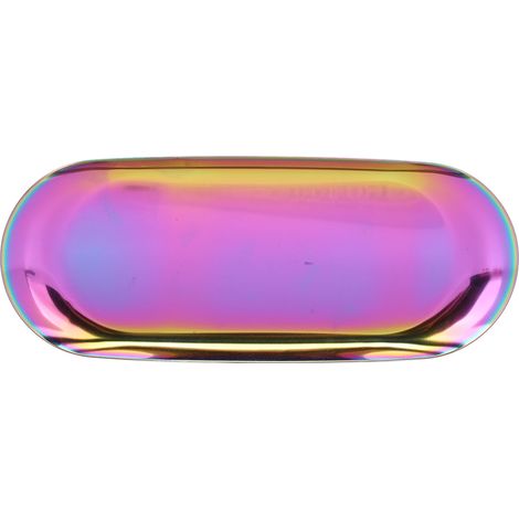 Plateau à bijoux ovale miroir, placage sous vide, plateau décoratif ovale à bords brillants, plateau de rangement ovale pour ongles et bijoux, éclatant (1/5)