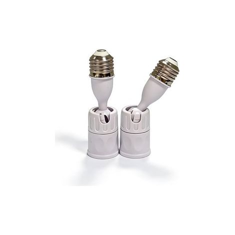 E27 Lampenfassungsverlängerung – 360° verstellbar – Flexibler Lampenfassungsadapter für LED-Lampen – Weiß – 2er-Pack (1/5)