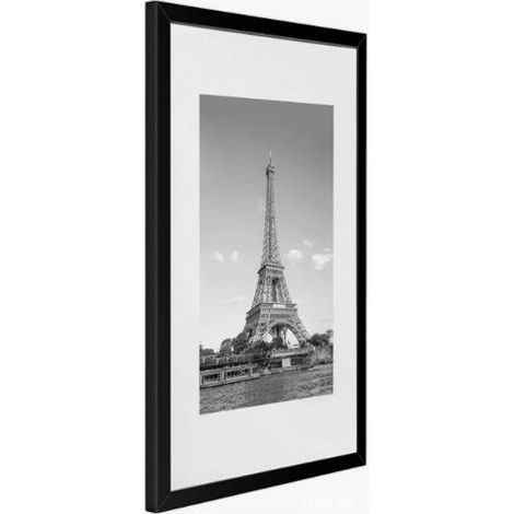 Cadre photo en bois noir avec verre acrylique devant, fixation murale, format 15x21 cm, lot de 1, design élégant pour décoration intérieure. (1/5)