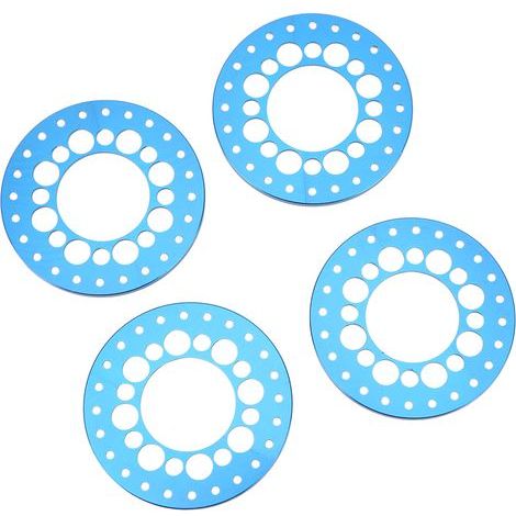 Jantes en alliage d'aluminium CNC 1.9 pouces pour 1/10 RC, 4 pièces, résistance à l'usure, stabilité améliorée, couleur bleu. (1/5)