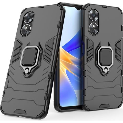 Étui pour Oppo A17, anneau de support, noir (1/5)