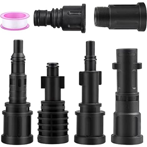 5 adaptateurs de tuyau de nettoyage pour nettoyeurs haute pression Kärcher, Lavor, Interpump et Bosch (1/4)