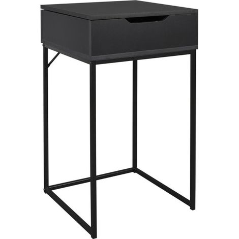 Coiffeuse Design & Miroir "Abbot" 77cm Noir (1/5)