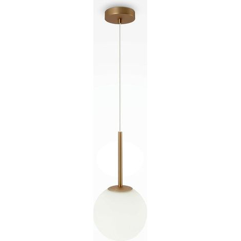 Suspension globe dorée - verre dépoli 18 cm DELTONA (1/3)