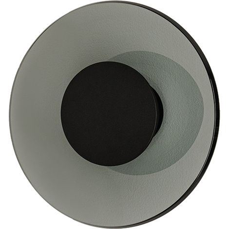Applique Murale Intérieure LED D320 18W CCT IRC90 Variable Verre Fumé et Noir Mat ZAMBELIS 25271 - 360 deg - Switch 2700-3000K