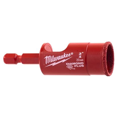 Broca Milwaukee Diamond Max seco/húmedo 20 mm 1/4" hex (1/2)