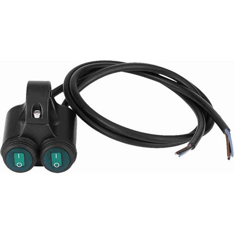 Interrupteur universel à double bouton modèle A pour guidon de moto 22 mm : phares, feux de freinage, antibrouillards et klaxon (1/3)