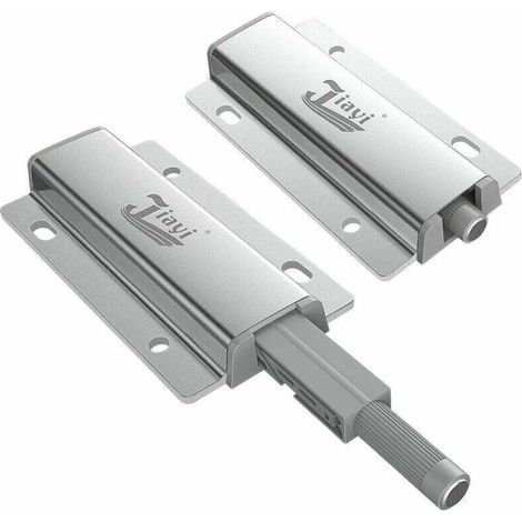 Amortiguador magnético de apertura por presión de 2 piezas para cajones y puertas de armarios - Aluminio (1/4)