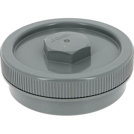 Nicoll – Tampon de visite mâle-femelle Ø140 mm – Bouchon fileté étanche – PVC lisse pour évacuation – Montage sur culotte Ø140 à 87°30