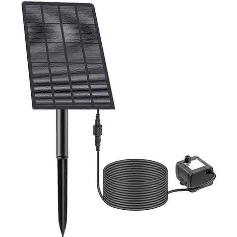 Pompe à fontaine solaire de 180 litres/heure, adaptée aux bains d'oiseaux, jardins, piscines de jardin, etc. (1/5)