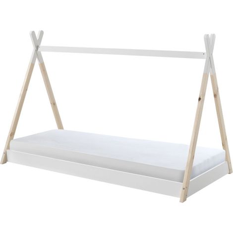Lit Enfant & Matelas "Tipi" 90x200cm Blanc (1/4)
