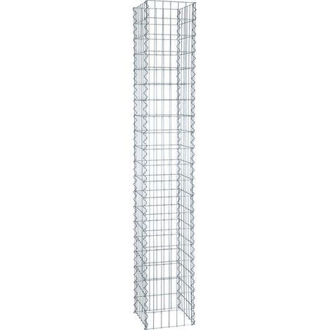 Gabionen-Säule eckig Steinkorb 4-Eck Säulengabione 50/100/150/200 cm Höhe 2,00 m (1/4)