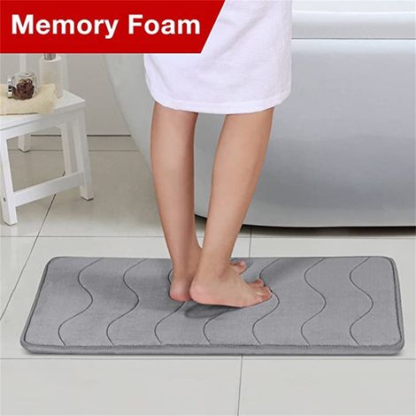 Tapis De Bain - Mousse À Mémoire De Forme - Non Glissant - Pour Salle De Bain Cuisine Entrée Chambre - 61 X 43 Cm - 1 Pièce (1/5)