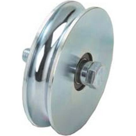 1PZ RUOTA CANCELLI GOLA TONDA CON 2 CUSCINETTI A SFERA ART.405 - mm.100x28 - portata Kg.410