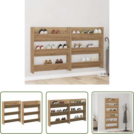 Rangement chaussures - Cabinet à chaussures 2 pcs Chêne artisanal 85 x 18 x 90 cm (1/5)