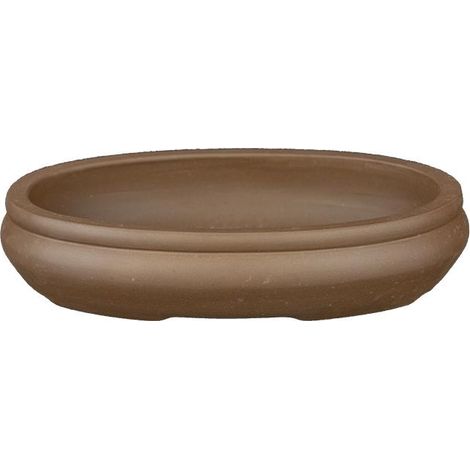 Vaso per bonsai ovale in gres 19,5x12,5x3,5 cm - XM017