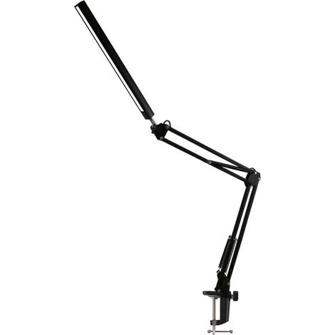 Lampada da scrivania a LED a braccio lungo con clip di lettura pieghevole, 12W - Nero