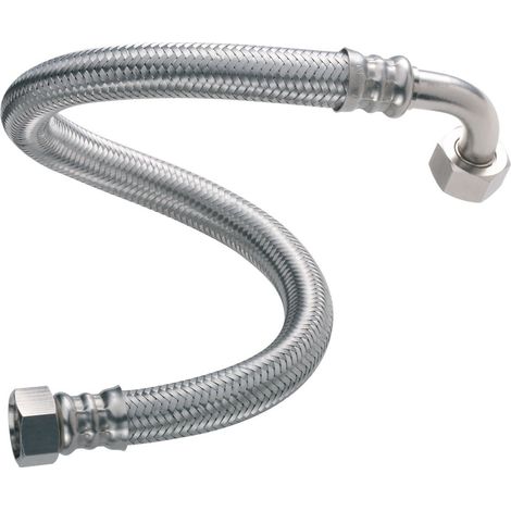 flexible plomberie - femelle / femelle - 15 x 21 - dn13 - longueur 500 mm - coudé