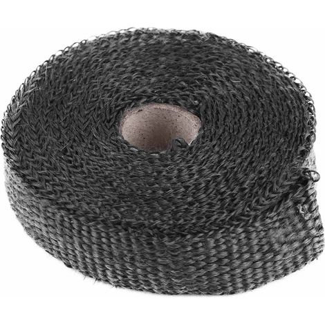Ruban isolant thermique automobile de 5 mètres pour tuyaux d'échappement, avec 4 attaches de câble en acier inoxydable noir. (1/5)