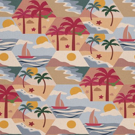 Tissu d'ameublement extérieur Oxford - Motif Palm Beach (1/5)