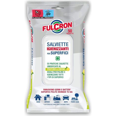 Salviettine Igienizzanti umidificate al limone Fulcron Arexons multiuso da 50 pz (1/5)