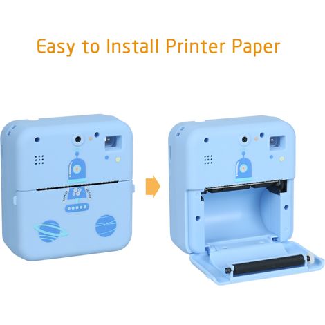 Imprimante photo de poche, imprimante thermique sans fil pour étiquettes, impression instantanée 1080p, compatible avec smartphones iOS et Android, batterie intégrée et 3 rouleaux de papier inclus pou (1/5)