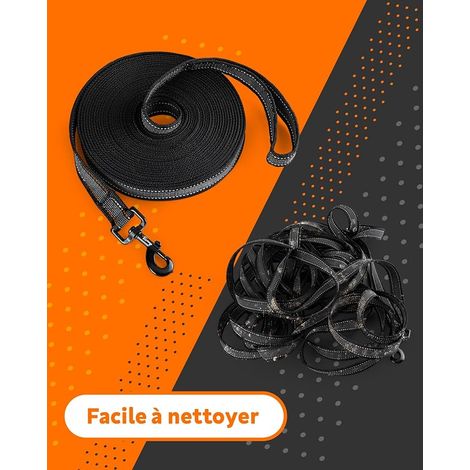 Toozey Longe pour Chien Petits à Grands et Moyens avec Caoutchoucs et Bandes, 5m 10m 15m 20m Laisse de Longue Dressage en Nylon Douce et Résistante, 5m x 2,5cm (1/4)