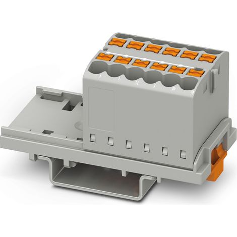 Bloc de distribution Phoenix Contact 12 voies, raccordement Enfichable, section de fils 26  12 AWG, 24A, 500 V ( Prix pour Boîte de 8 )