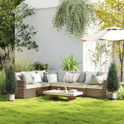 Set di 2 cipressi artificiali 100 cm verdi con picchetto da terra, 831 foglie per pianta (1/5)
