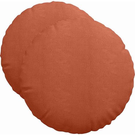 Maison Exclusive - Cojines para asiento 2 pcs Rojo Naranja Ø50 x