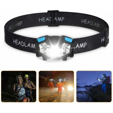 Lampe Frontale LED 5000 Lumen Rechargeable USB Étanche Capteur Mouvement 5 Modes Éclairage