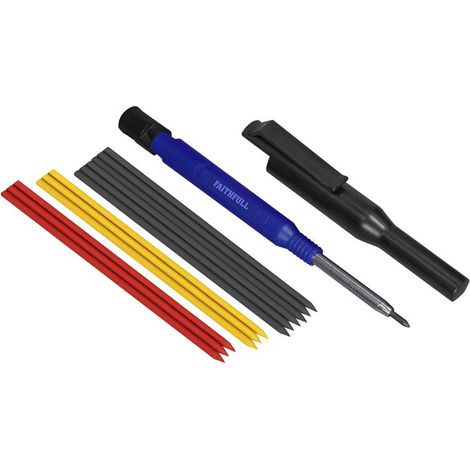 Faithfull Long Reach Pencil & Wet Dry Surface Trade Marking Carpenter Pencil Set (1/5)