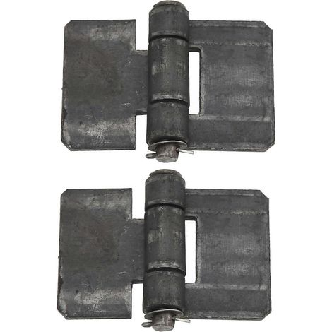 2 charnières à paumelle de porte 106 x 75 x 5 mm, à souder, pour remorque (1/5)