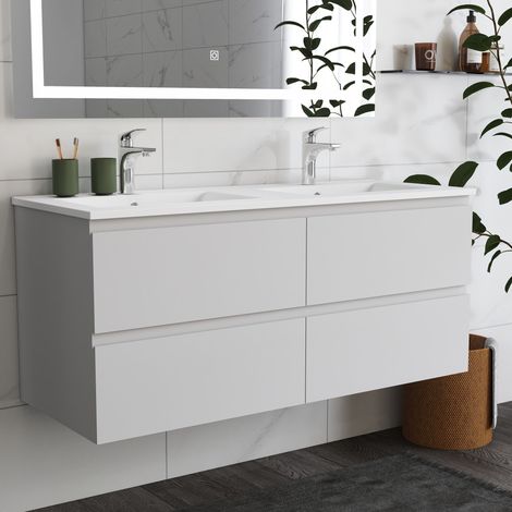Ducha Casa Mueble Armario de baño,armario de pared,120 x 46 x 52 cm,4 cajones, diseño moderno,color blanco. (1/5)
