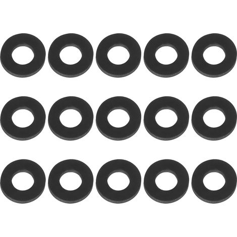M4 Joint Plat En Silicone, 15 Pcs 4mm ID 8mm OD Rondelle Lisse Bague D'Étanchéité Joint Torique Espaceur Pour Robinet Tuyau D'Eau Poignée De Porte De Douche, Noir (1/5)